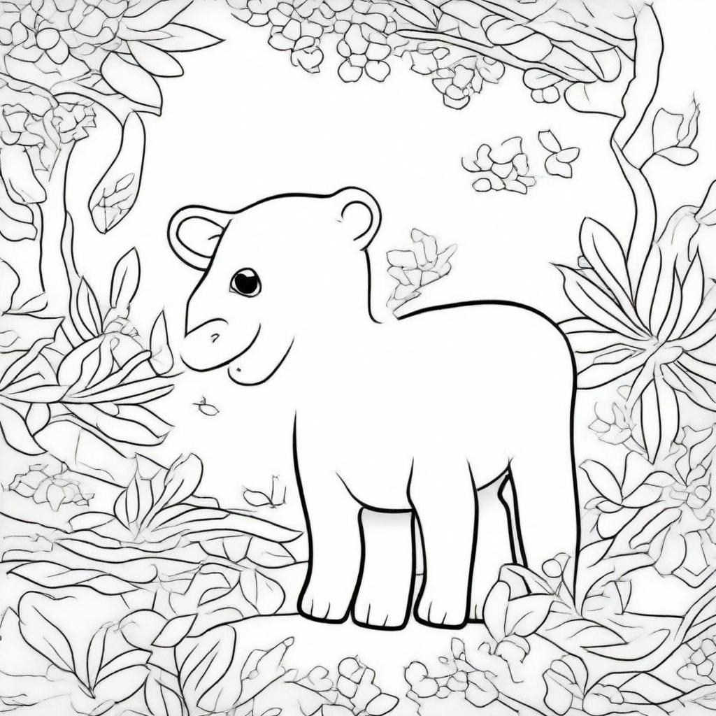 Create a children's coloring book page filled with a variety of fun and engaging images to color