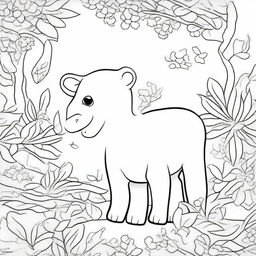 Create a children's coloring book page filled with a variety of fun and engaging images to color