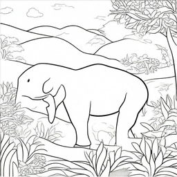 Create a children's coloring book page filled with a variety of fun and engaging images to color