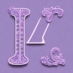 Generate an image of a decorative uppercase letter 'Z' in a lavender color