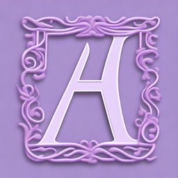 Generate an image of decorative uppercase letters from A to Z in a lavender color