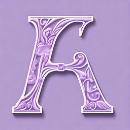 Generate an image of decorative uppercase letters from A to Z in a lavender color