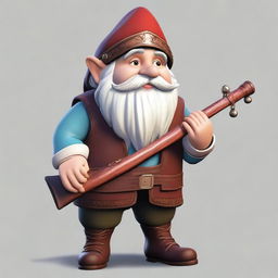 Generate an image of a gnome bard in a realistic style