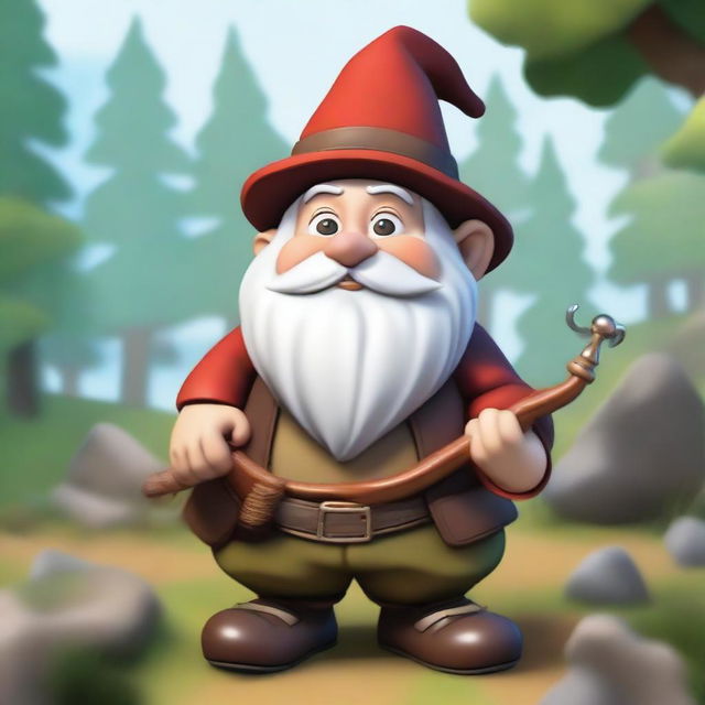 Generate an image of a gnome bard in a realistic style