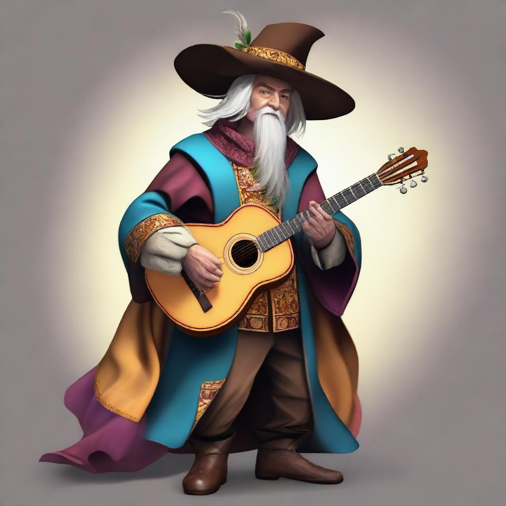 Generate an image of a bard in a general fantasy style