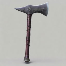 Create an image of Voidcleaver, a large battle axe with a dark, obsidian blade that absorbs light