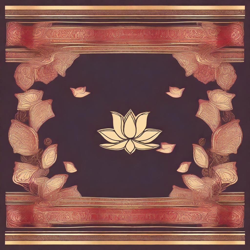 Generate a beautiful and intricate pattern design for a saree border featuring elegant lotus flowers