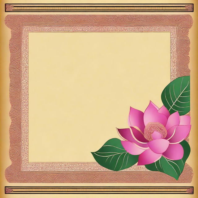 Generate a beautiful and intricate pattern design for a saree border featuring elegant lotus flowers