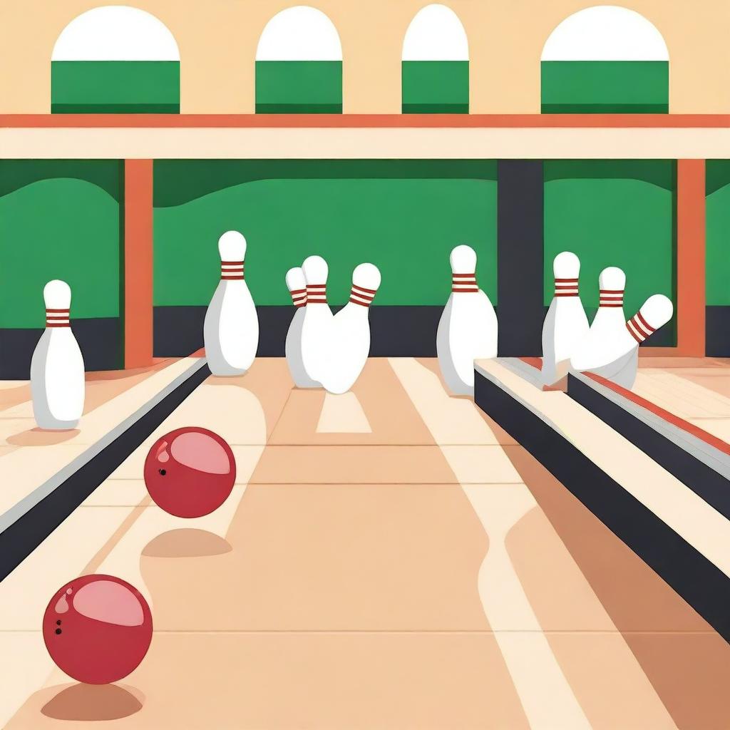 Create an image of a lively bowling club