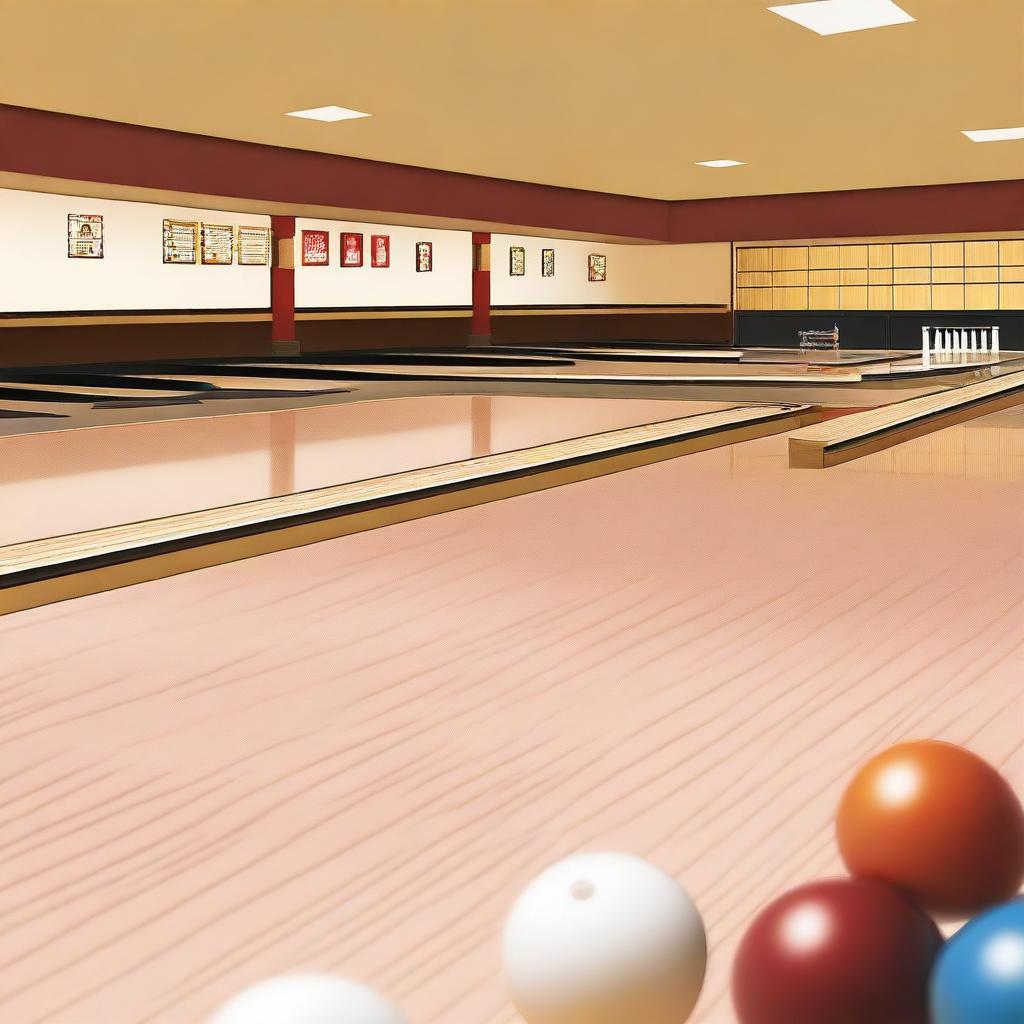 Create an image of a lively bowling club