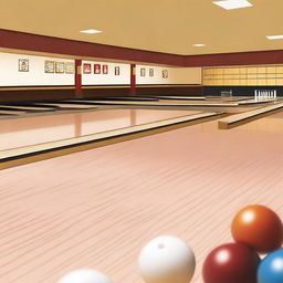 Create an image of a lively bowling club