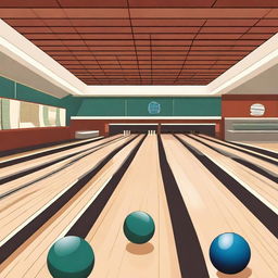 Create an image of a lively bowling club