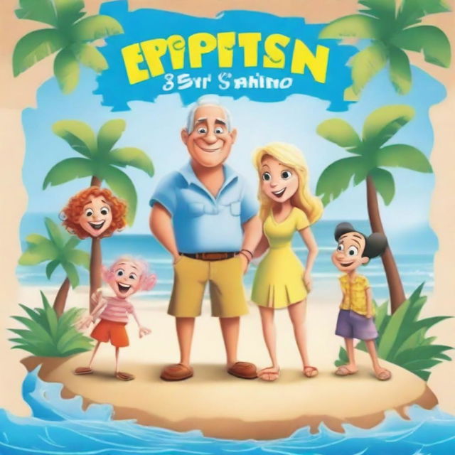 Generate a kids movie poster for a film titled: 'Epstein's Island'