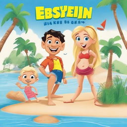 Generate a kids movie poster for a film titled: 'Epstein's Island'