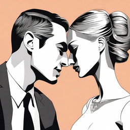 Create an image that depicts a couple who are 'enemies with benefits'