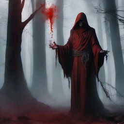 Generate an image of a Bhaalspawn doppleganger blood sorcerer