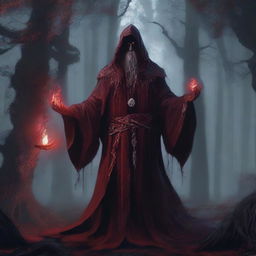 Generate an image of a Bhaalspawn doppleganger blood sorcerer