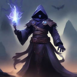 Generate an image of a Hexblade Bhaalspawn warlock