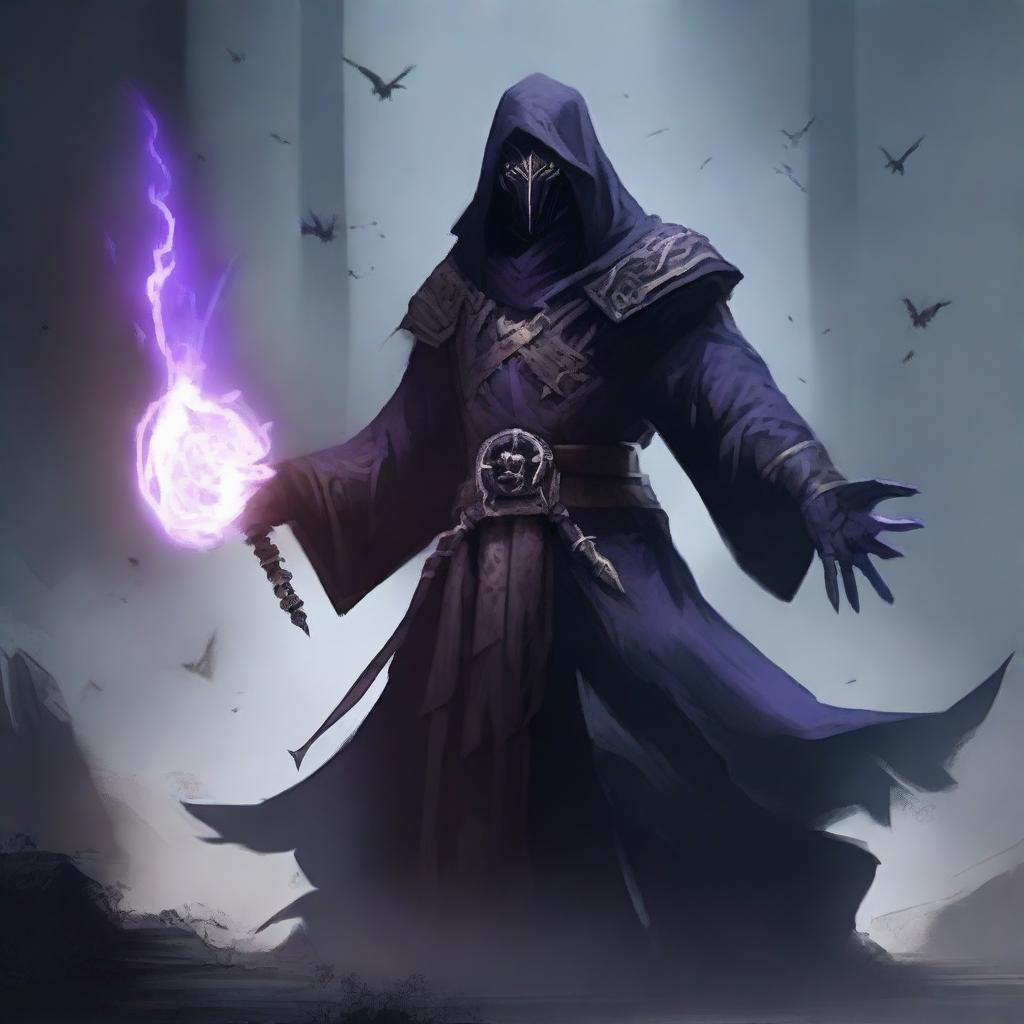 Generate an image of a Hexblade Bhaalspawn warlock