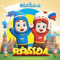 Generate a kids movie poster for a film titled: 'Russia Vs Ukraine'