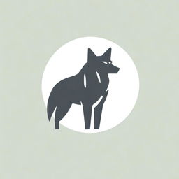 A vector image of a wolf standing in a back pose