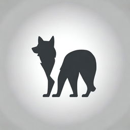 A vector image of a wolf standing in a back pose