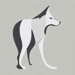 A vector image of a wolf standing in a back pose