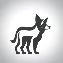 A vector image of a wolf standing in a back pose