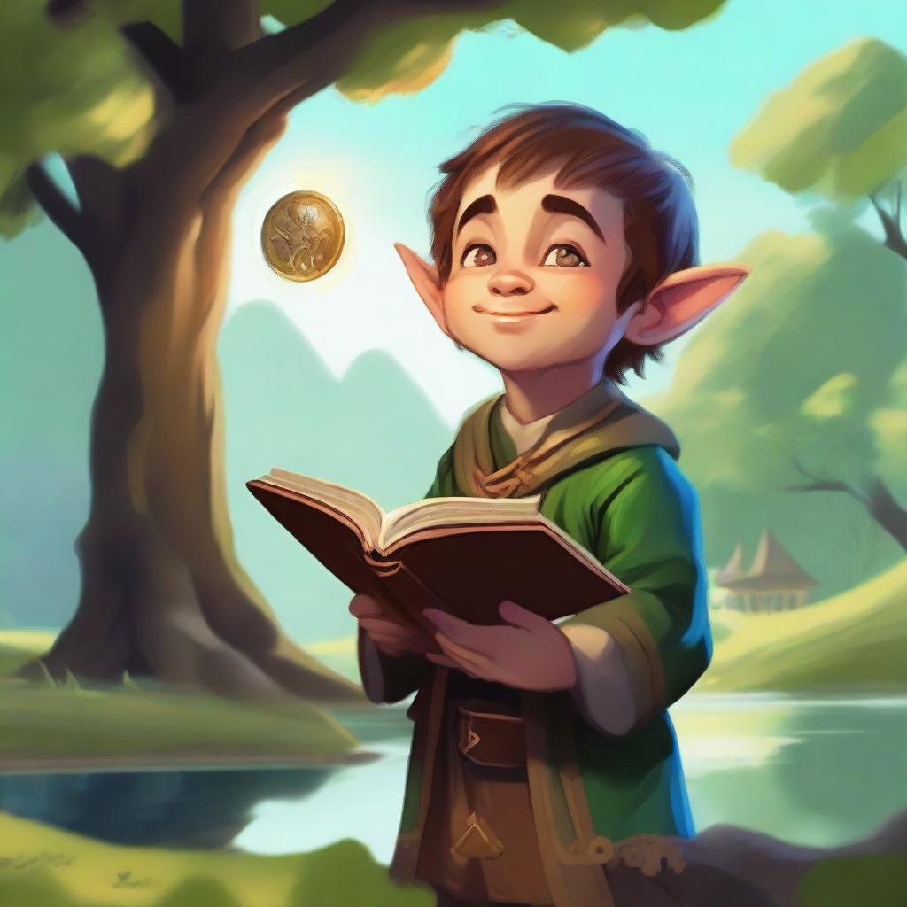 A vibrant digital art portrait of a halfling cleric