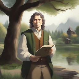 A portrait of a hobbit cleric