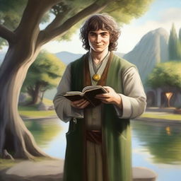 A portrait of a hobbit cleric