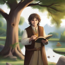 A portrait of a hobbit cleric