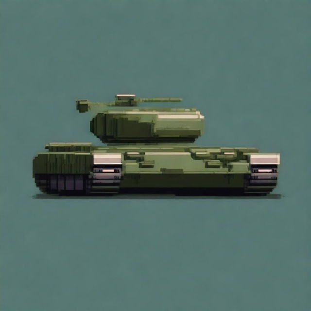 Generate a 10x10 pixel art image of a tank. Keep it simple and recognizable due to the limited resolution.