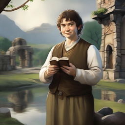 A portrait of a hobbit cleric