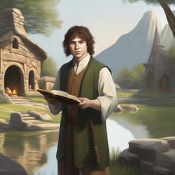 A portrait of a hobbit cleric