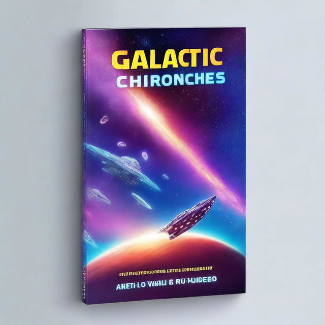 Design a book cover for a sci-fi novel named 'Galactic Chronicles: Tales from Distant Stars'