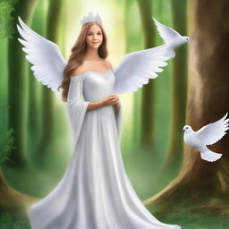 Create an image for the cover page of a book titled "The Dove's Guidance: A Tale of Love and Destiny"