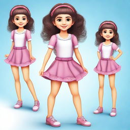 A cute, petite girl dressed in a stylish and fashionable outfit