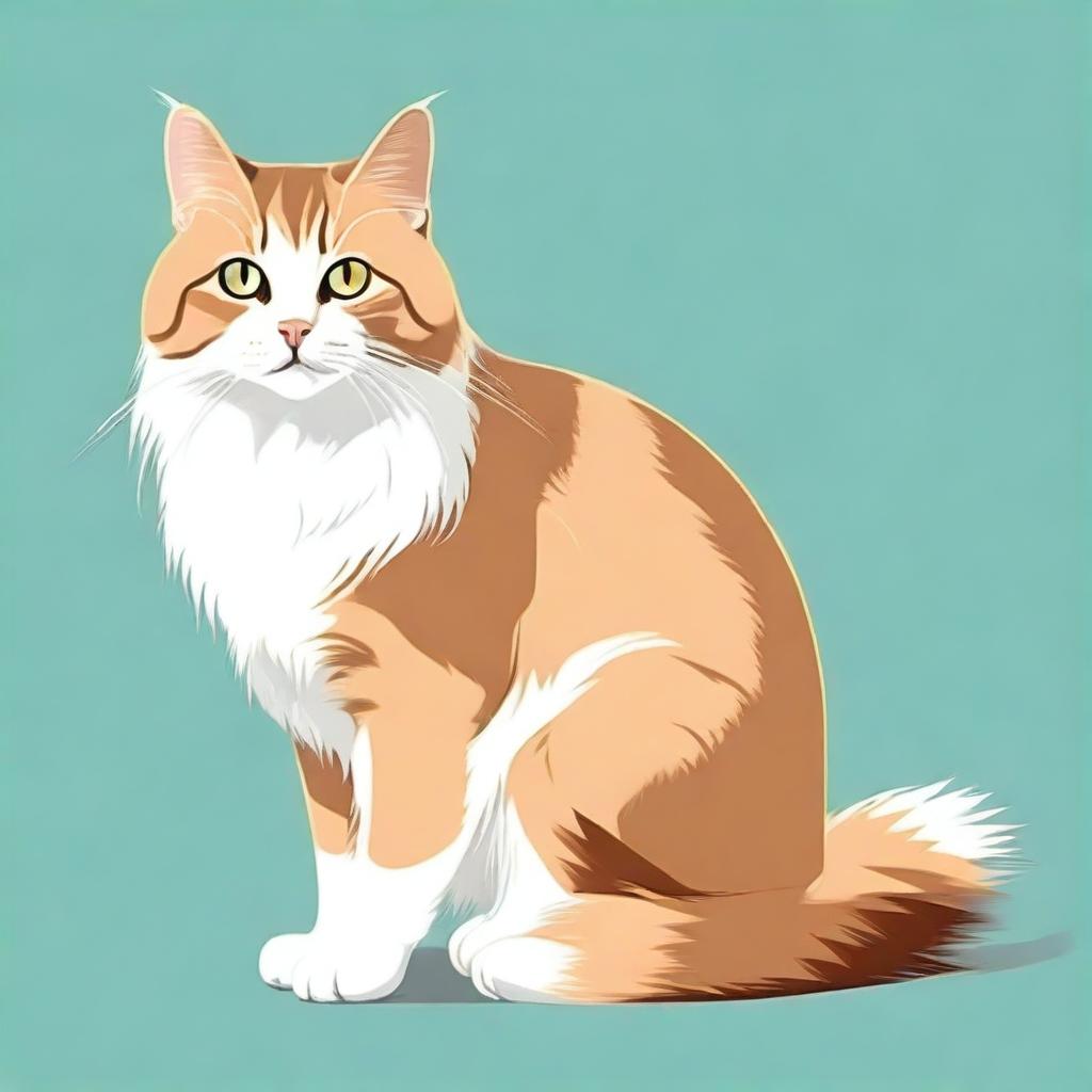 Generate an image of a cute, fluffy domestic cat