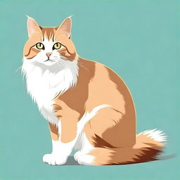 Generate an image of a cute, fluffy domestic cat
