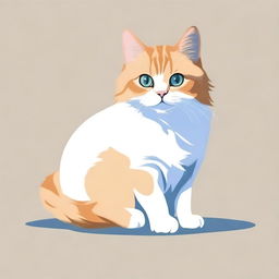 Generate an image of a cute, fluffy domestic cat