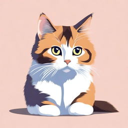 Generate an image of a cute, fluffy domestic cat