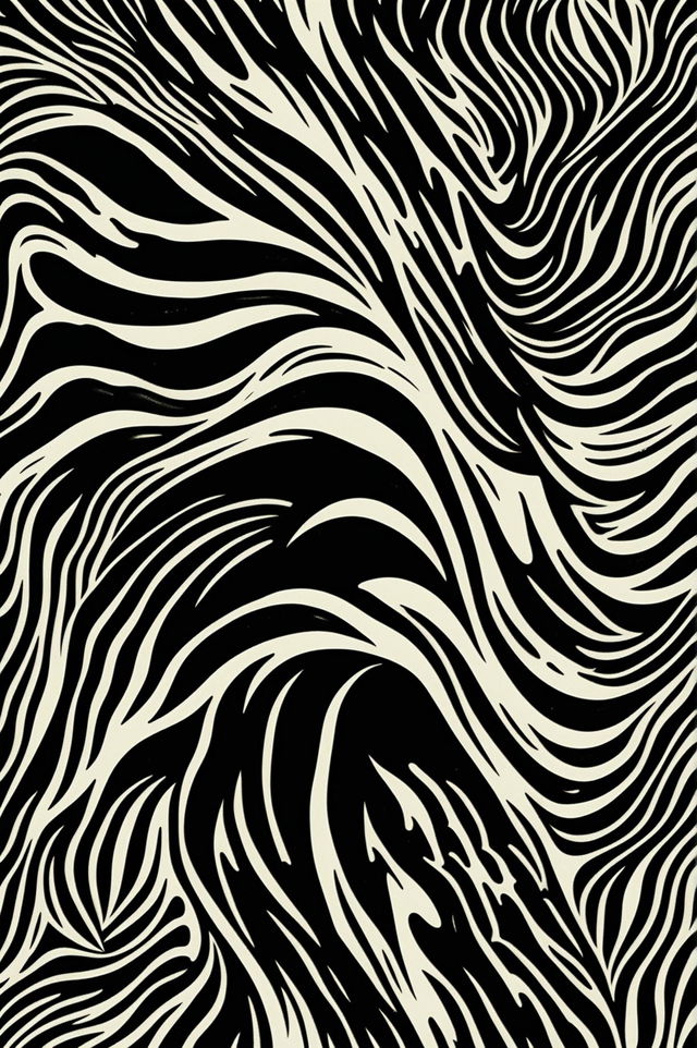 Generate an image of a black and white zebra pattern, designed to be used as a seamless wallpaper print.