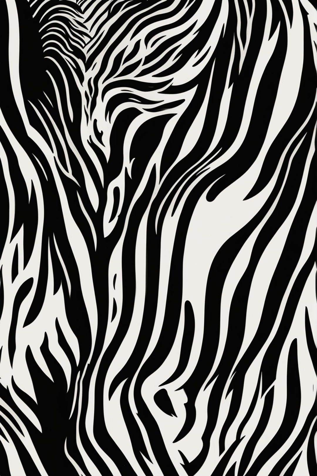 Generate a simple, repetitive black and white zebra pattern print.