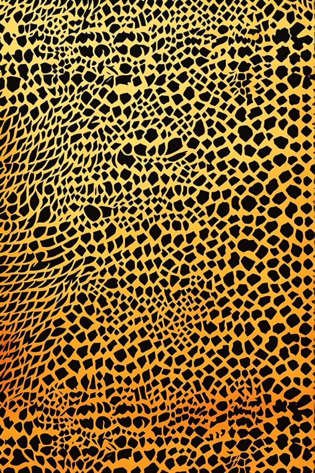 An image of a cheetah pattern print, with a repetitive design and color scheme that reflects a cheetah's natural fur colors