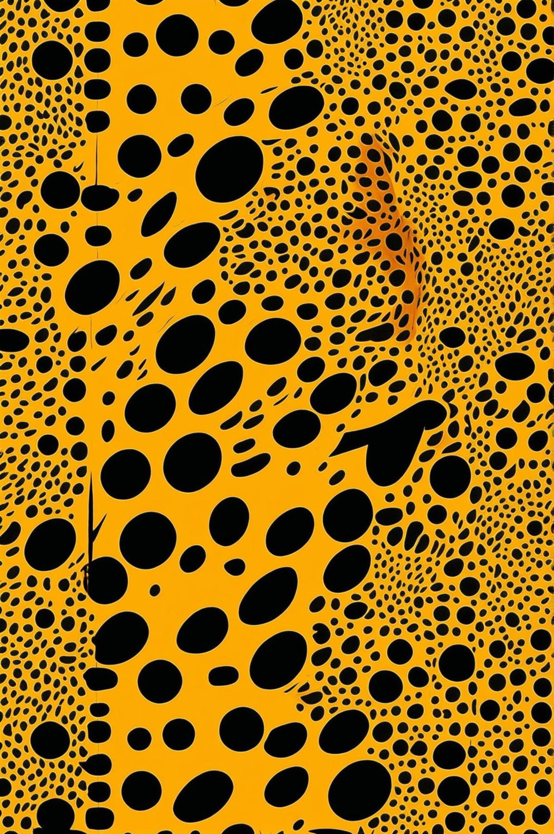 An image of a vibrant, orange cheetah print with darker, black spots