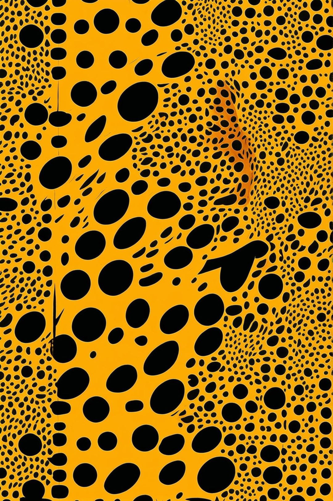 An image of a vibrant, orange cheetah print with darker, black spots