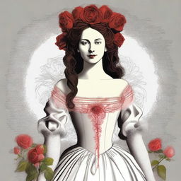 Create an image of the mistress from Shakespeare's Sonnet 130