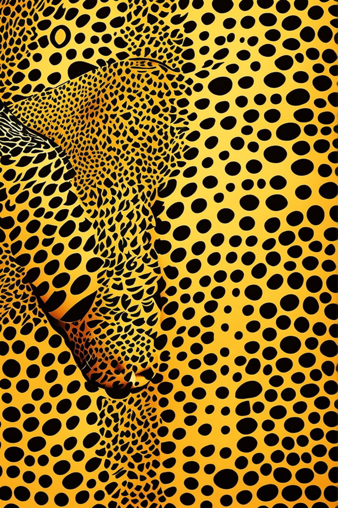 An image showcasing a realistic cheetah pattern print on golden fur, giving off a wild and exotic vibe.