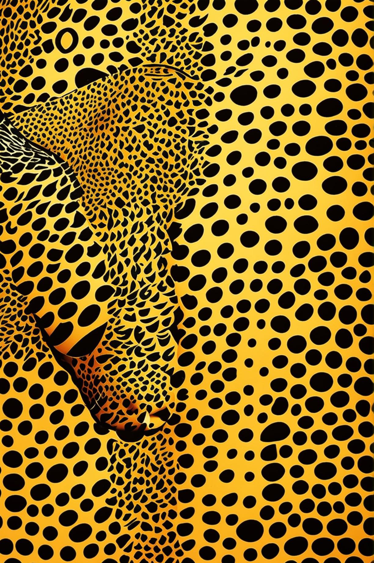 An image showcasing a realistic cheetah pattern print on golden fur, giving off a wild and exotic vibe.
